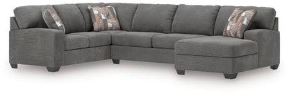 Cape Furniture Outlet - Ashley Furniture - Newellen Sectional - LAF 3-Piece Sleeper Sectional with Chaise / Greystone - 48405S6