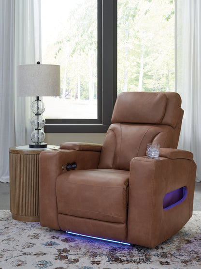 Cape Furniture Outlet - Ashley Furniture - Clean-Slate Living Room - PWR Recliner/ADJ Headrest / Caramel - PC5010113