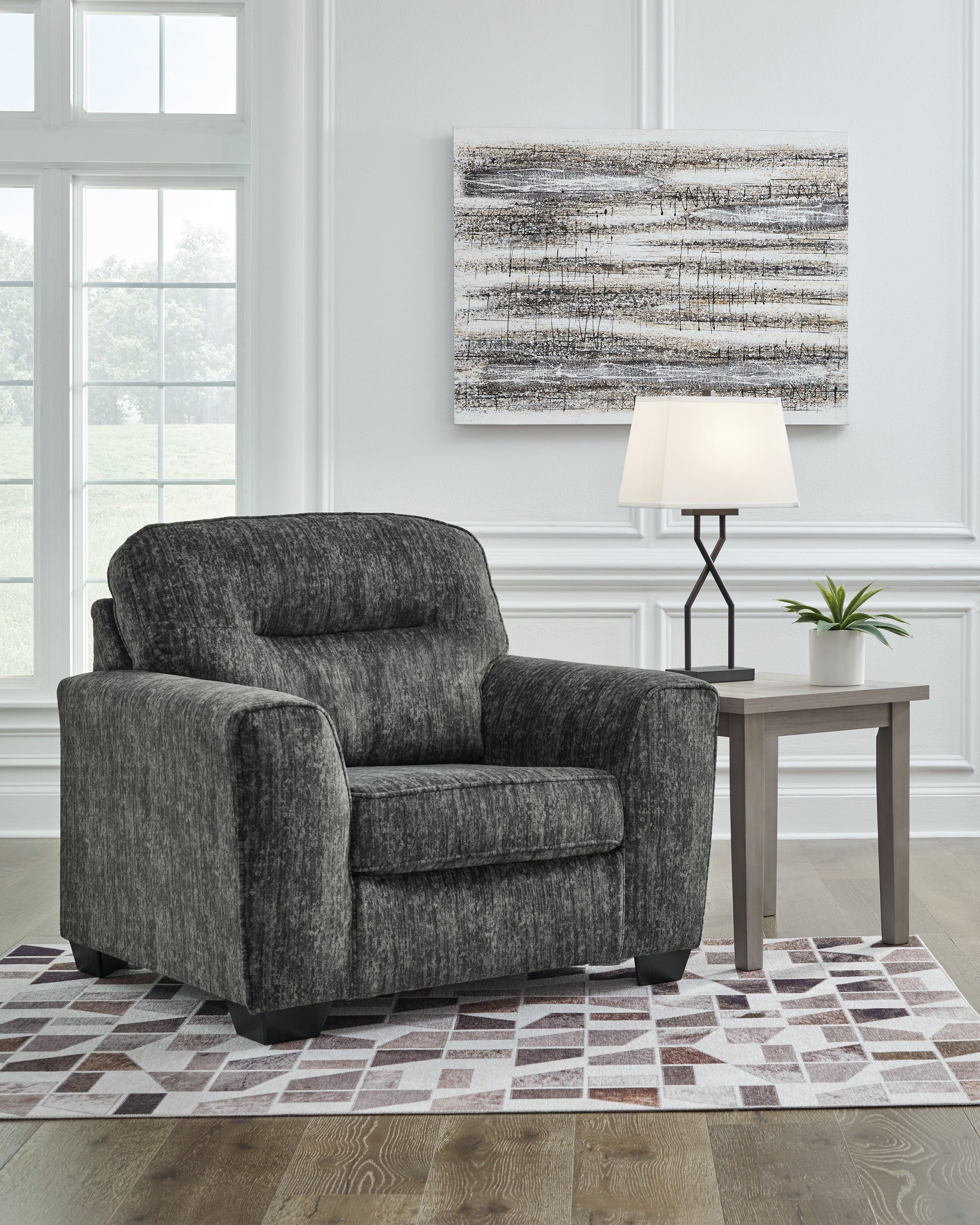 Cape Furniture Outlet - Ashley Furniture - Lonoke Living Room - Chair and a Half / Gunmetal - 5050423
