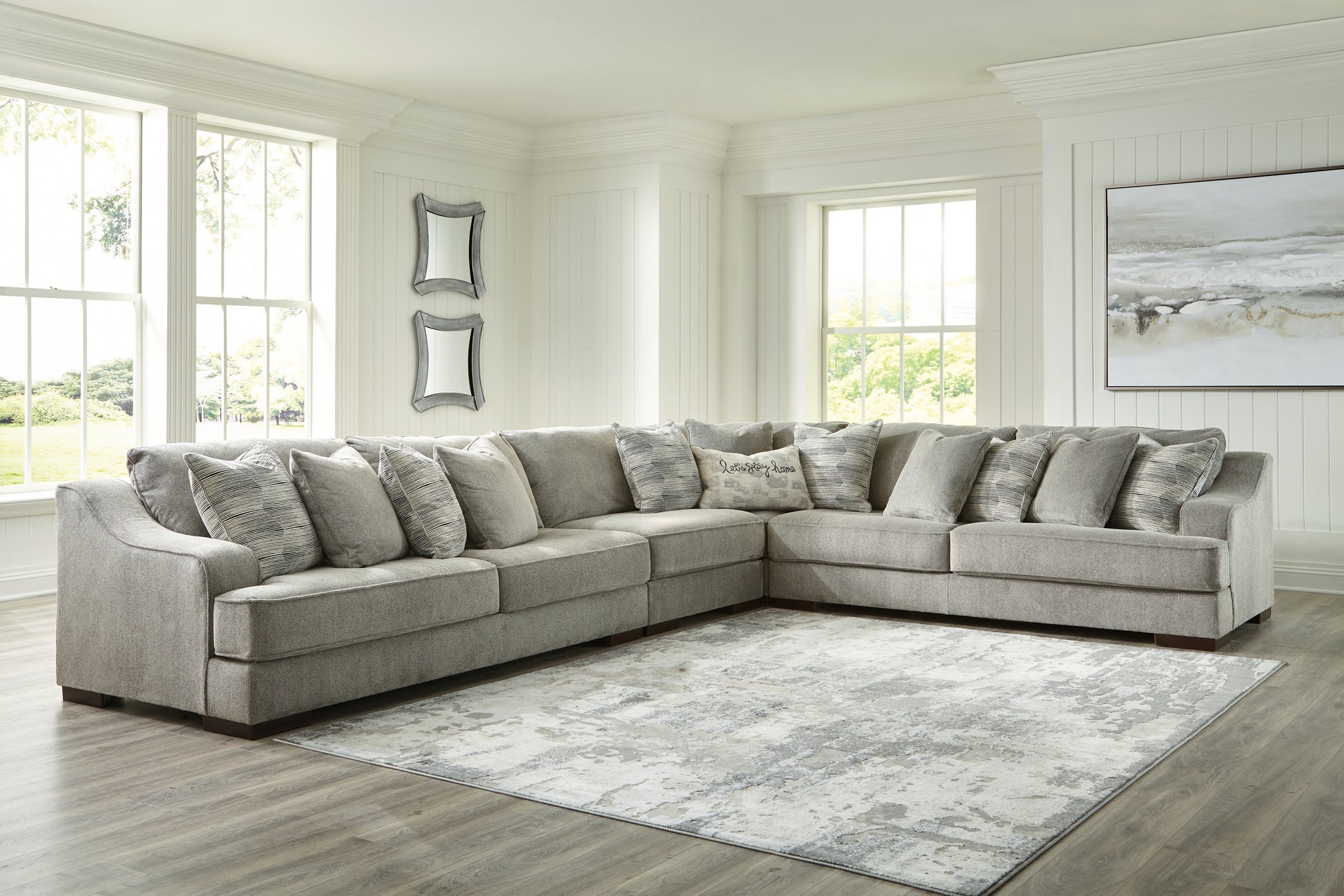 Cape Furniture Outlet - Ashley Furniture - Bayless Sectional - LAF 5-Piece Sectional / Smoke - 52304S3