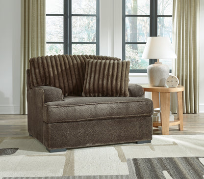 Cape Furniture Outlet - Ashley Furniture - Aylesworth Living Room - Chair and a Half / Chocolate - 5370223