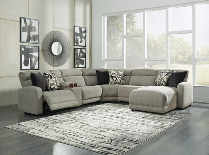 Cape Furniture Outlet - Ashley Furniture - Colleyville Sectional - 6-Piece Power Reclining Sectional with Chaise / Stone - 54405S12