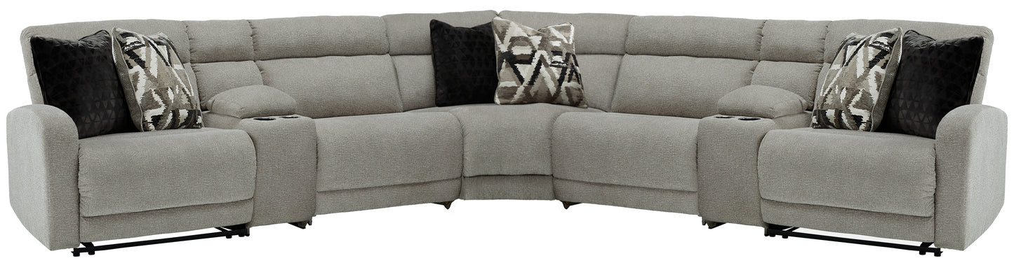 Cape Furniture Outlet - Ashley Furniture - Colleyville Sectional - 7-Piece Power Reclining Sectional with Chaise / Stone - 54405S32