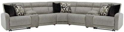 Cape Furniture Outlet - Ashley Furniture - Colleyville Sectional - 7-Piece Power Reclining Sectional with Chaise / Stone - 54405S32