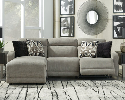 Cape Furniture Outlet - Ashley Furniture - Colleyville Sectional - 3-Piece Power Reclining Sectional with Chaise / Stone - 54405S4