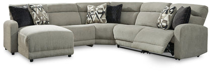 Cape Furniture Outlet - Ashley Furniture - Colleyville Sectional - 5-Piece Power Reclining Sectional with Chaise / Stone - 54405S11