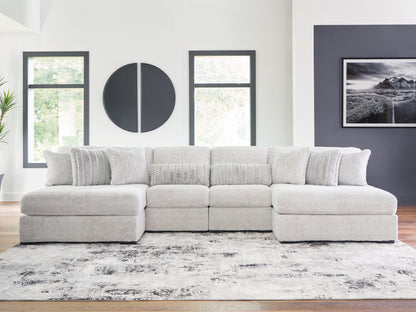 Cape Furniture Outlet - Ashley Furniture - Cuddle Plush Sectional - 4-Piece Sectional with Chaise / Arctic - PC59106S4