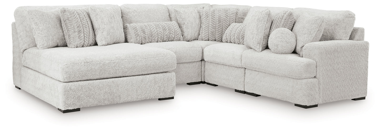 Cape Furniture Outlet - Ashley Furniture - Cuddle Plush Sectional - 5-Piece Sectional with Chaise / Arctic - PC59106S11