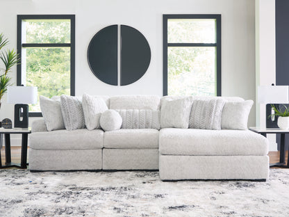 Cape Furniture Outlet - Ashley Furniture - Cuddle Plush Sectional - RAF 3-Piece Sectional with Chaise / Arctic - PC59106S1