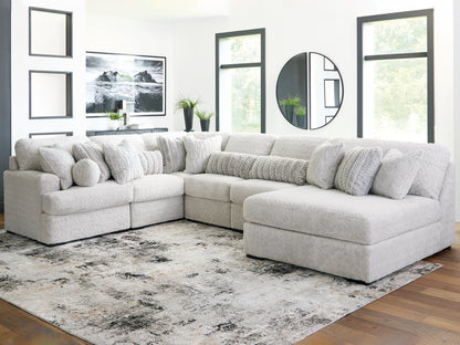 Cape Furniture Outlet - Ashley Furniture - Cuddle Plush Sectional - RAF 6-Piece Sectional with Chaise / Arctic - PC59106S3