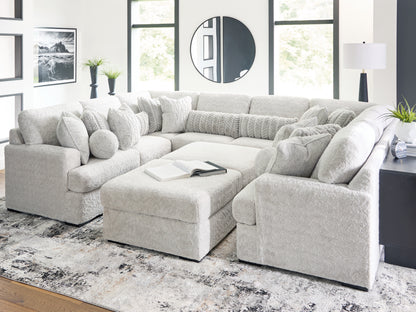 Cape Furniture Outlet - Ashley Furniture - Cuddle Plush Sectional - RAF 10-Piece Sectional / Arctic - PC59106S10