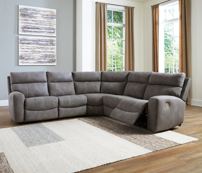 Cape Furniture Outlet - Ashley Furniture - Next-Gen DuraPella Sectional - 5-Piece Power Reclining Sectional / Slate - 61003S6