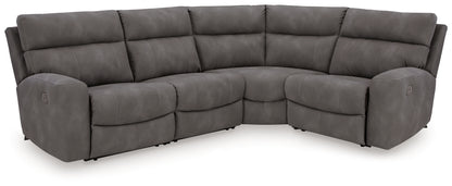 Cape Furniture Outlet - Ashley Furniture - Next-Gen DuraPella Sectional - 4-Piece Power Reclining Sectional / Slate - 61003S4