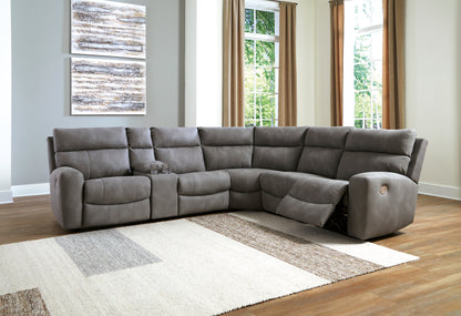 Cape Furniture Outlet - Ashley Furniture - Next-Gen DuraPella Sectional - 6-Piece Power Reclining Sectional / Slate - 61003S7