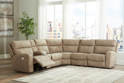 Cape Furniture Outlet - Ashley Furniture - Next-Gen DuraPella Sectional - 6-Piece Power Reclining Sectional / Sand - 61004S7