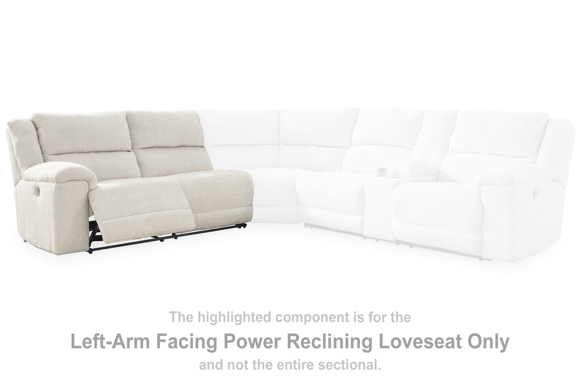 Cape Furniture Outlet - Ashley Furniture - Keensburg Sectional - LAF Reclining Power Loveseat / Linen - 6180763
