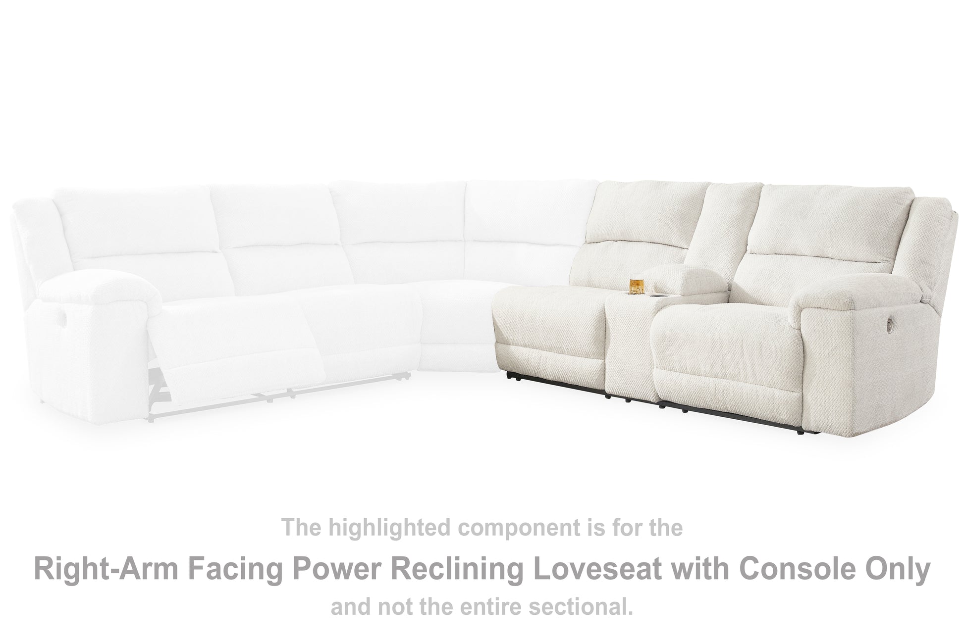 Cape Furniture Outlet - Ashley Furniture - Keensburg Sectional - RAF DBL REC PWR CON Loveseat / Linen - 6180790