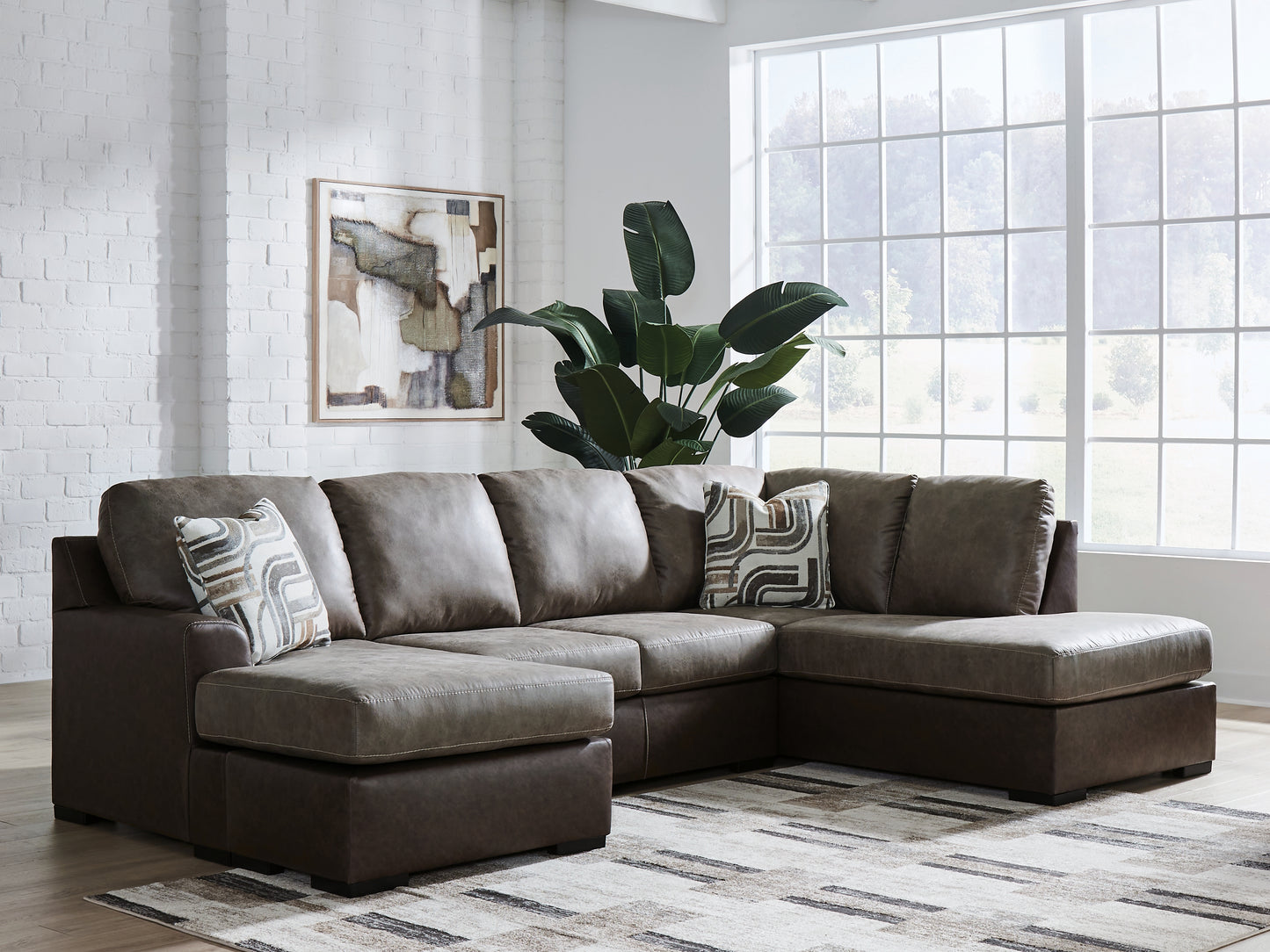 Cape Furniture Outlet - Ashley Furniture - Castille Way Sectional - LAF 2-Piece Sectional with Chaise / Fossil - PC62703S2
