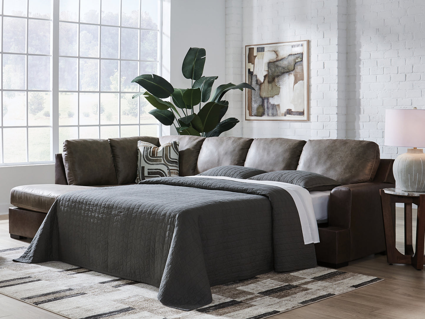 Cape Furniture Outlet - Ashley Furniture - Castille Way Sectional - RAF 2-Piece Sleeper Sectional with Chaise / Fossil - PC62703S4