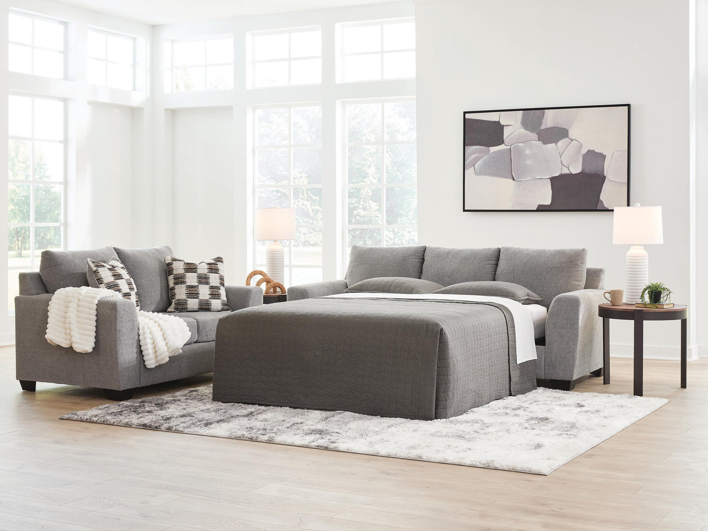 Cape Furniture Outlet - Ashley Furniture - Loreo Living Room - Queen Sofa Sleeper / Flint - 6310339