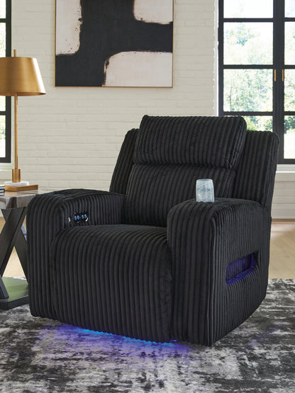 Cape Furniture Outlet - Ashley Furniture - Forest Lake Living Room - PWR Recliner/ADJ Headrest / Black - PC6420213