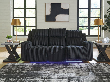 Cape Furniture Outlet - Ashley Furniture - Forest Lake Living Room - PWR REC Sofa with ADJ Headrest / Black - PC6420215