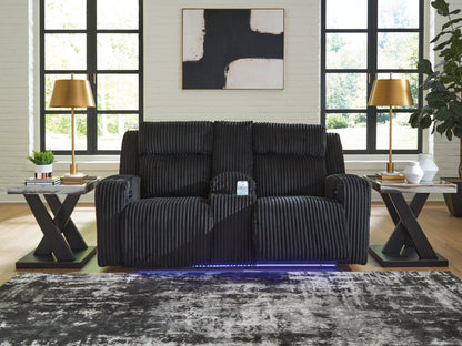 Cape Furniture Outlet - Ashley Furniture - Forest Lake Living Room - PWR REC Loveseat/CON/ADJ HDRST / Black - PC6420218