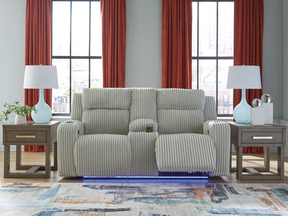 Cape Furniture Outlet - Ashley Furniture - Forest Lake Living Room - PWR REC Loveseat/CON/ADJ HDRST / Alloy - PC6420318