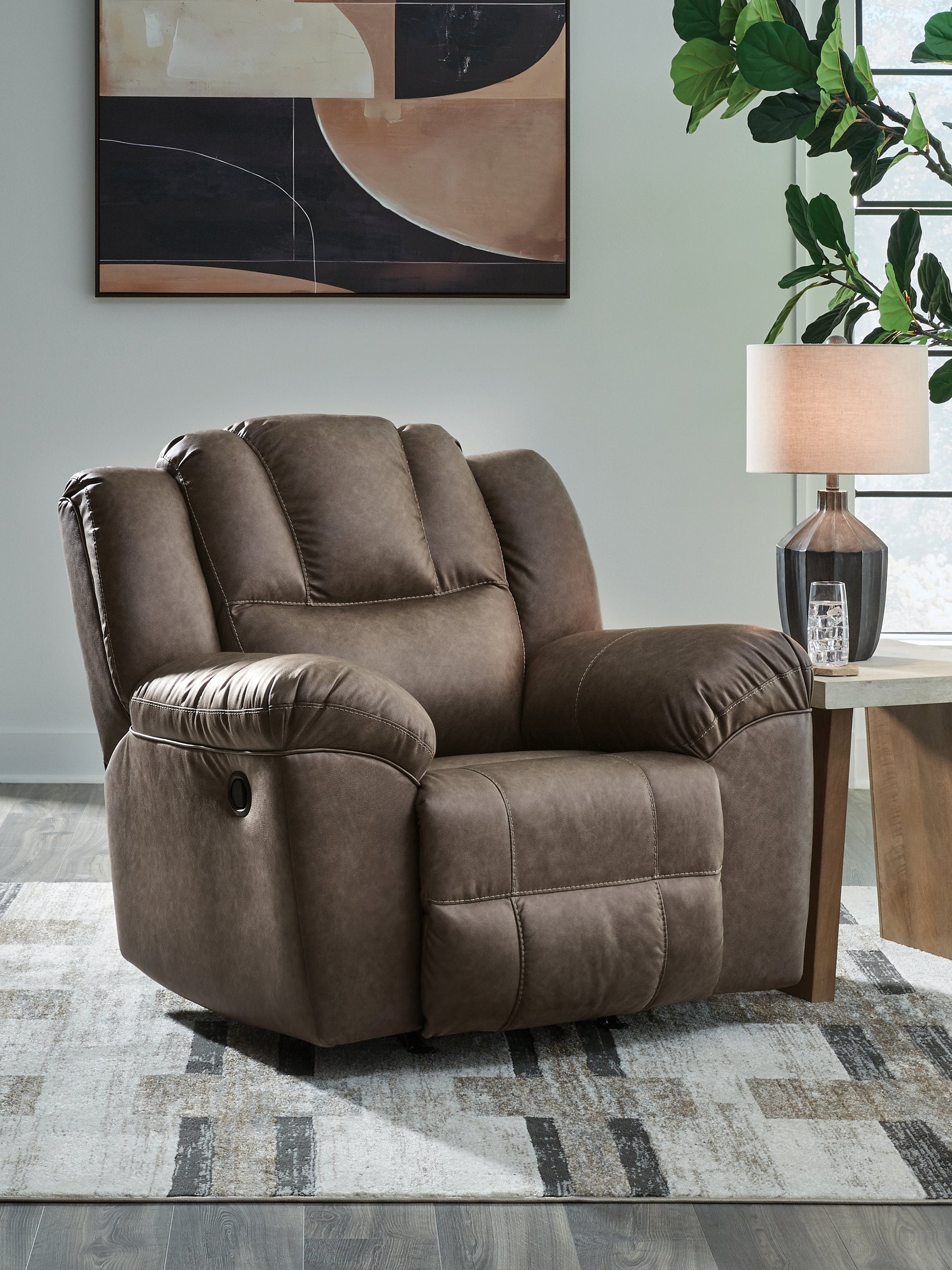 Cape Furniture Outlet - Ashley Furniture - Lowilla Living Room - Rocker Recliner / Driftwood - PC6450625