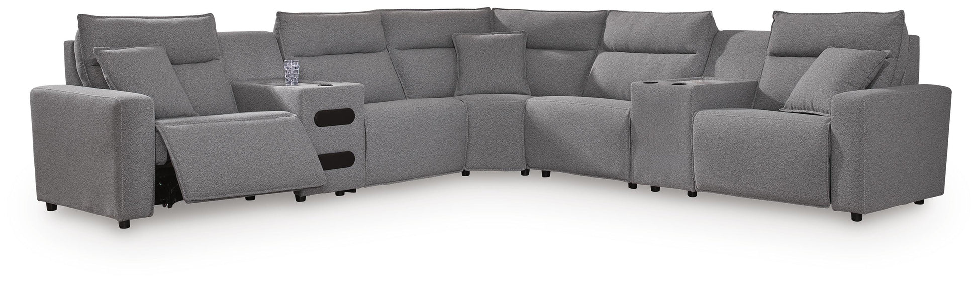 Cape Furniture Outlet - Ashley Furniture - Modmax II 7-Piece Power Reclining Sectional with Audio Consoles - 7-Piece Power Reclining Sectional with Audio Consoles - 65906S48