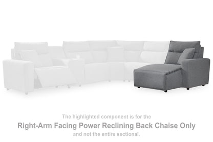 Cape Furniture Outlet - Ashley Furniture - ModMax II Sectional - RAF Press Back Power Chaise / Salt and Pepper - 6590697