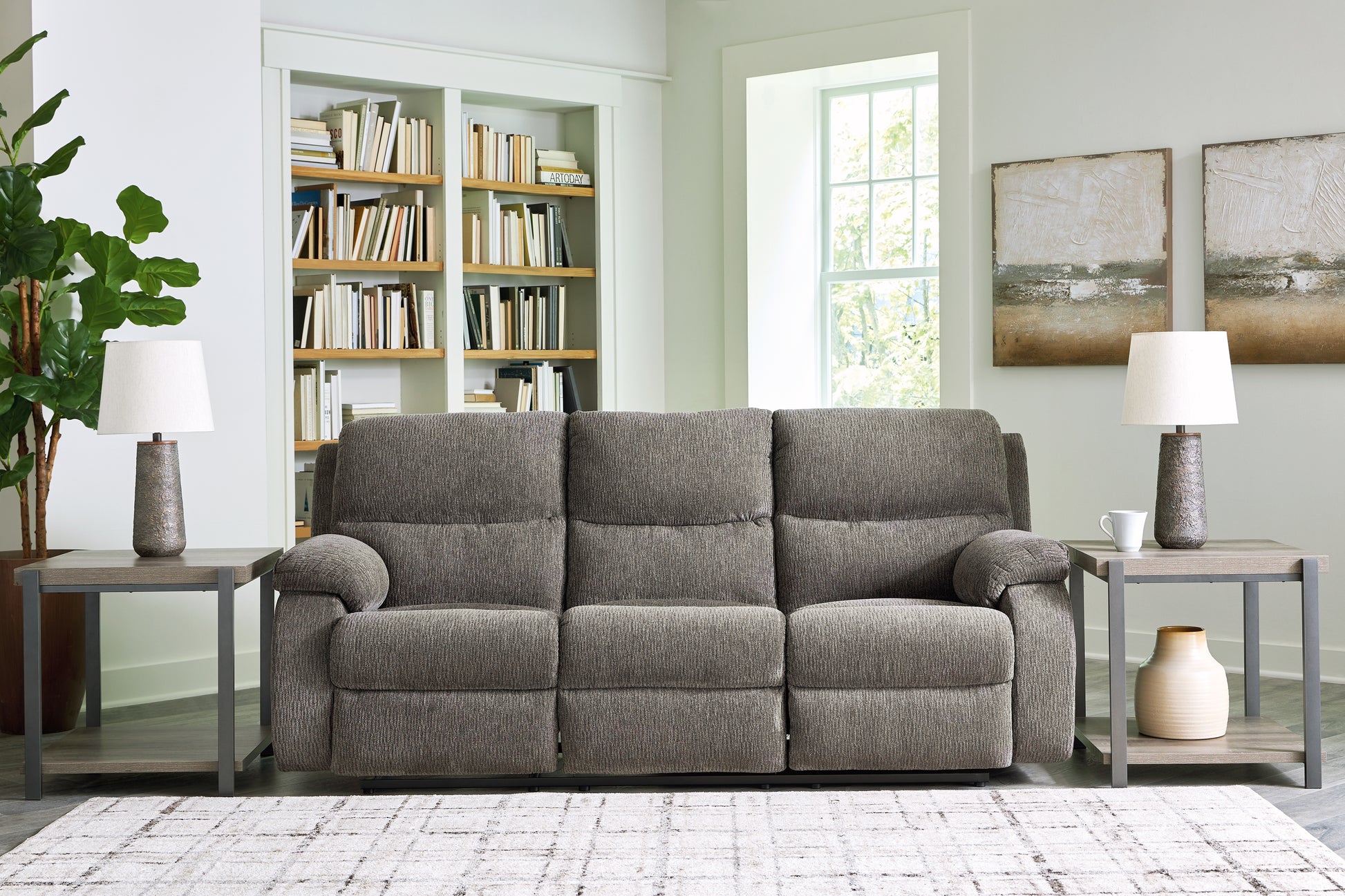 Cape Furniture Outlet - Ashley Furniture - Scranto Living Room - Reclining Sofa / Brindle - 6650288