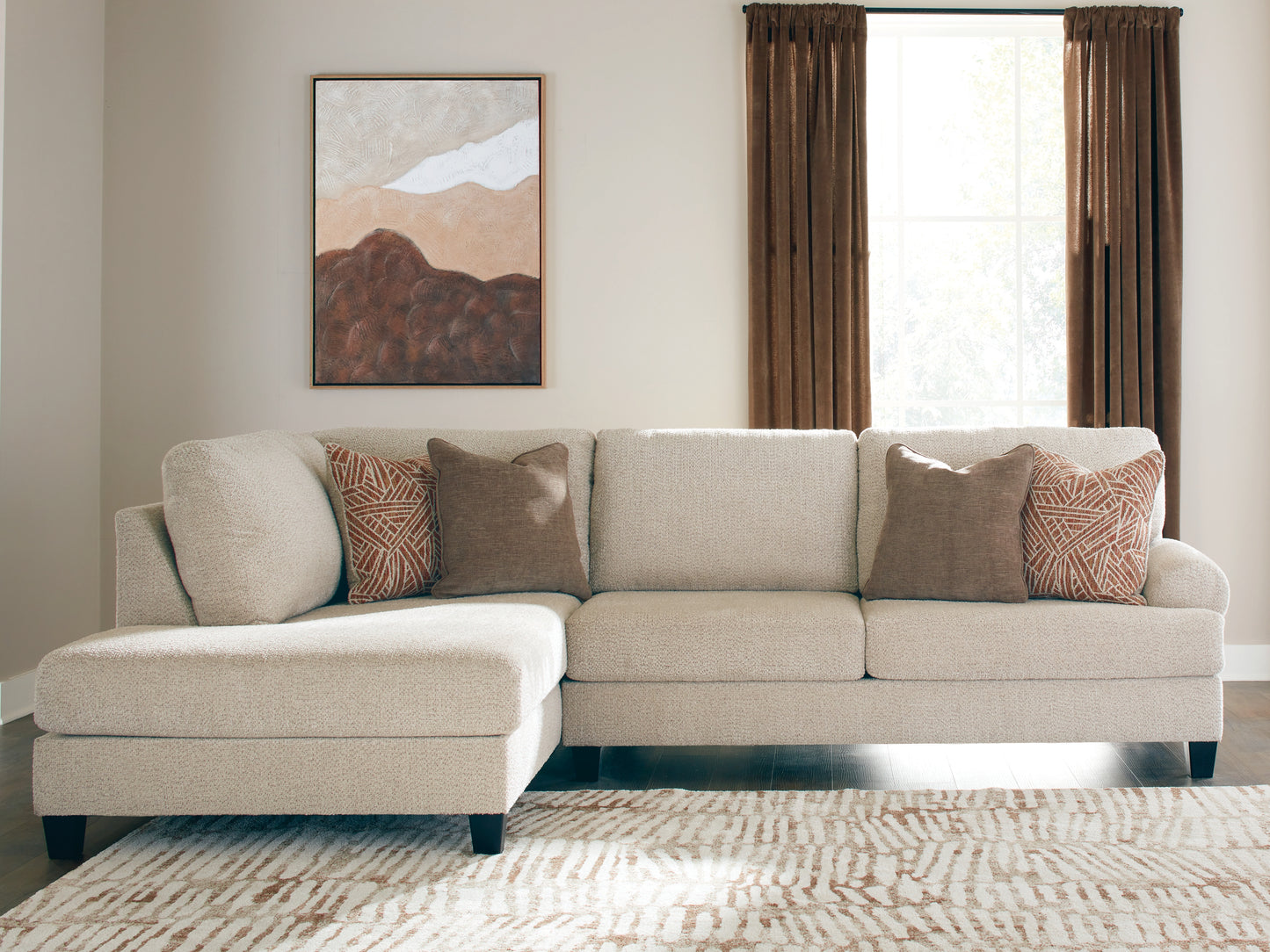 Cape Furniture Outlet - Ashley Furniture - Steelwater Retreat Sectional - RAF 2-Piece Sectional with Chaise / Latte - 66704S1
