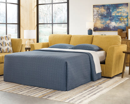 Cape Furniture Outlet - Ashley Furniture - Keerwick Living Room - Queen Sofa Sleeper / Sunflower - 6750639
