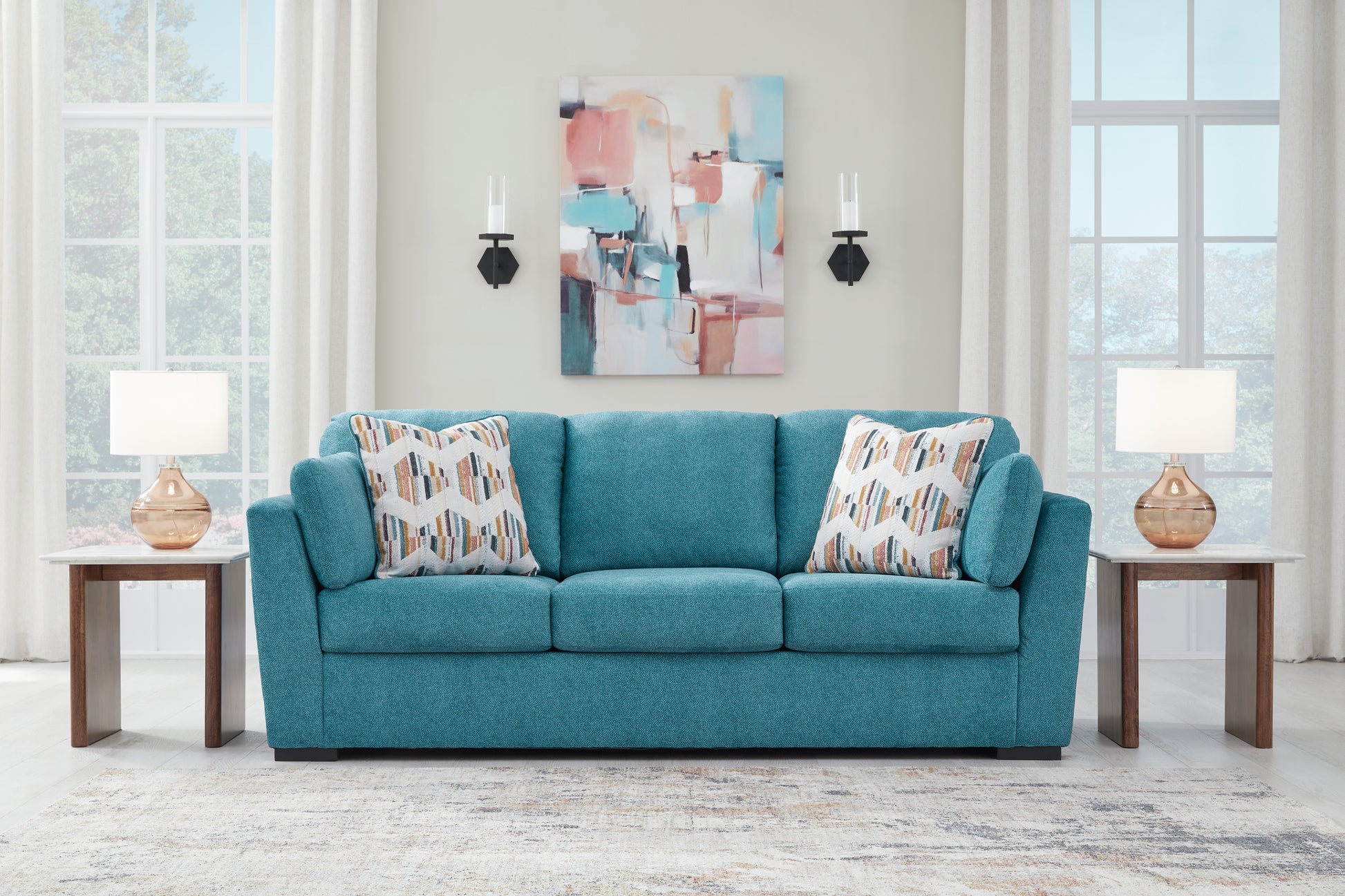 Cape Furniture Outlet - Ashley Furniture - Keerwick Living Room - Sofa / Teal - 6750738