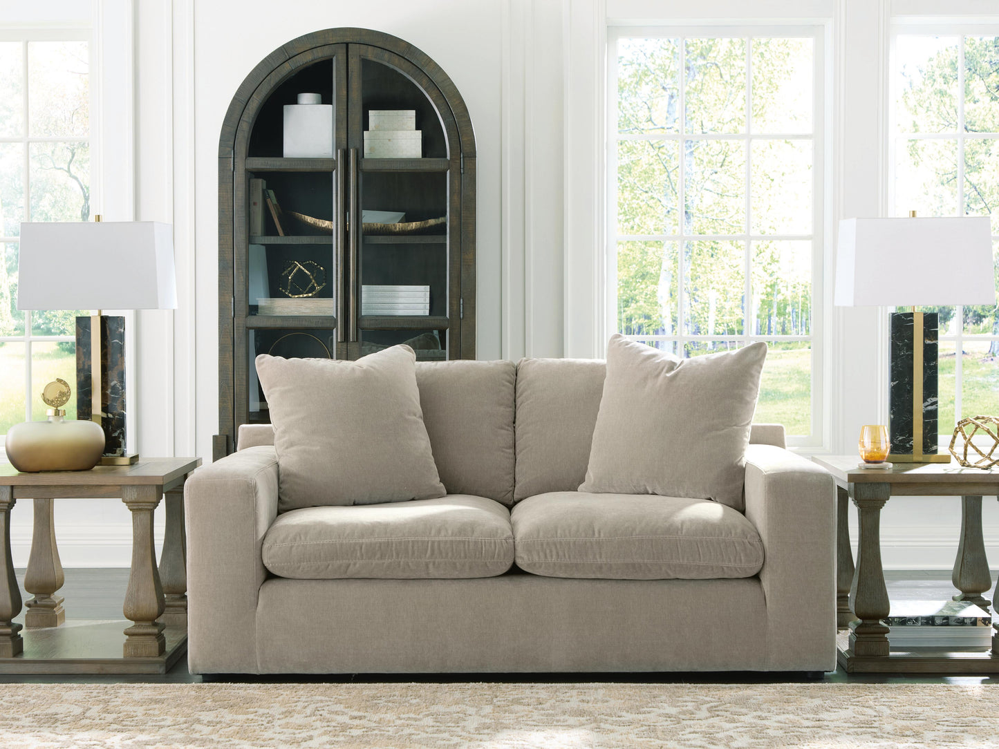 Cape Furniture Outlet - Ashley Furniture - Maxton Heights Living Room - Loveseat / Pebble - 6780835