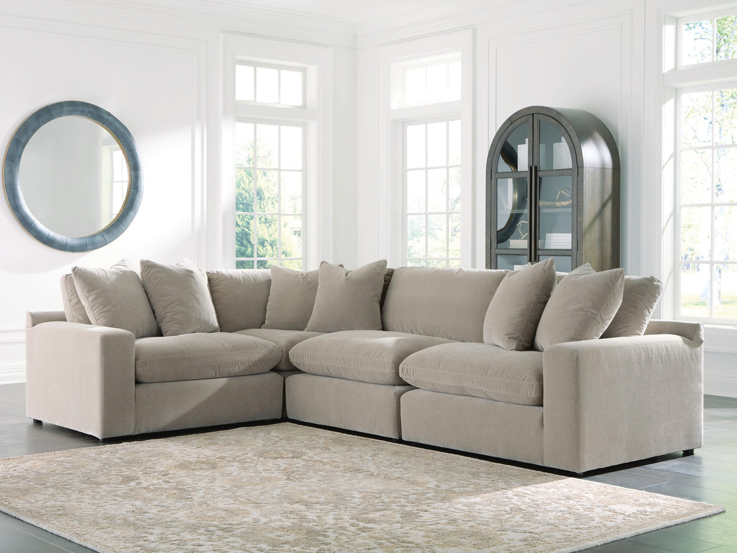 Cape Furniture Outlet - Ashley Furniture - Maxton Heights Sectional - RAF 4-Piece Sectional / Pebble - 67808S3