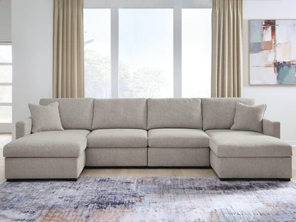 Cape Furniture Outlet - Ashley Furniture - ModMax Luxe Sectional - RAF 4-Piece Double Chaise Sectional / Flint - 68605S16