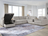 RAF 8-Piece Sectional with Storage Chaise and Audio Consoles