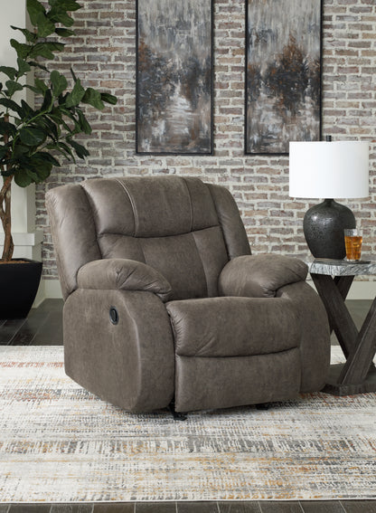 Cape Furniture Outlet - Ashley Furniture - First Base Living Room - Rocker Recliner / Gunmetal - 6880425