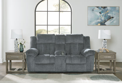 Cape Furniture Outlet - Ashley Furniture - Tip-Off Living Room - PWR REC Loveseat/CON/ADJ HDRST / Slate - 6930418
