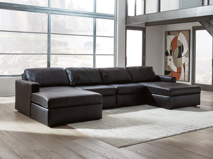 Cape Furniture Outlet - Ashley Furniture - ModMax II Sectional - RAF 4-Piece Double Chaise Sectional / Black - 74305S19