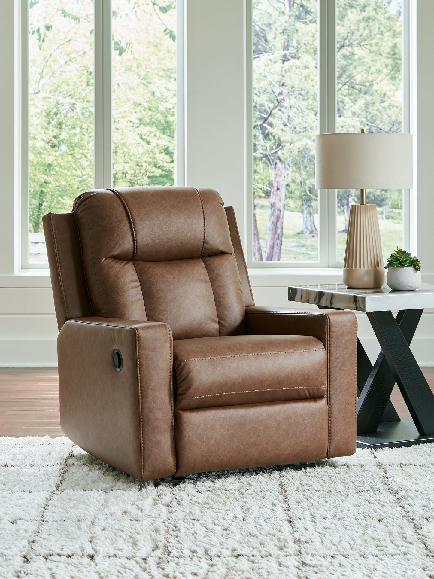Cape Furniture Outlet - Ashley Furniture - Mackmenville Living Room - Zero Wall Recliner / Caramel - 7471429