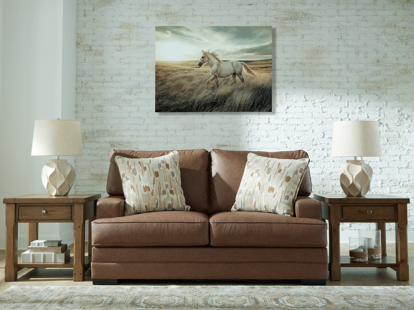 Cape Furniture Outlet - Ashley Furniture - VillaCourt Living Room - Loveseat / Caramel - 7490935