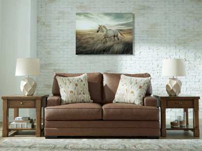Cape Furniture Outlet - Ashley Furniture - VillaCourt Living Room - Loveseat / Caramel - 7490935