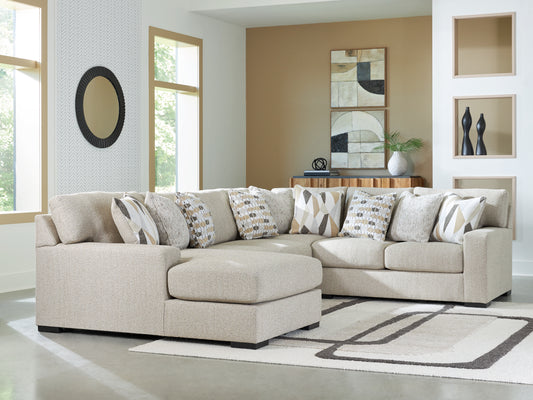 Cape Furniture Outlet - Ashley Furniture - Laurelgrove Sectional - RAF 3-Piece Double Chaise Sectional / Pebble - 75105S7