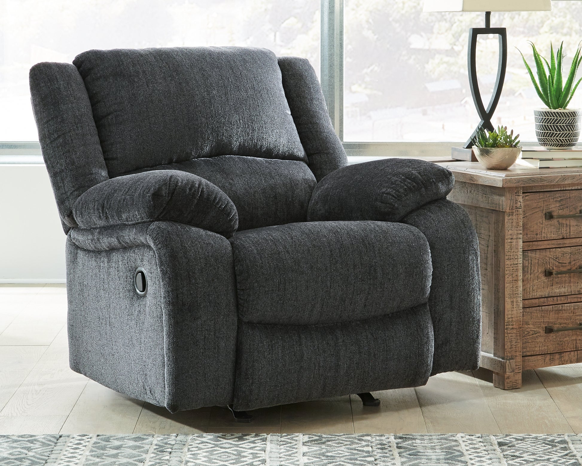 Cape Furniture Outlet - Ashley Furniture - Draycoll Living Room - DBL REC PWR Loveseat w/Console / Slate - 7650496