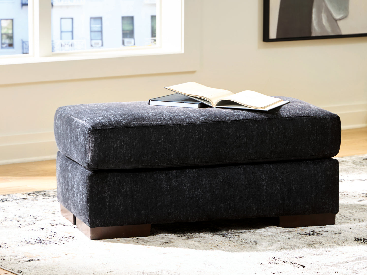 Cape Furniture Outlet - Ashley Furniture - Whitmore Manor Living Room - Ottoman / Black Pearl - 8040414