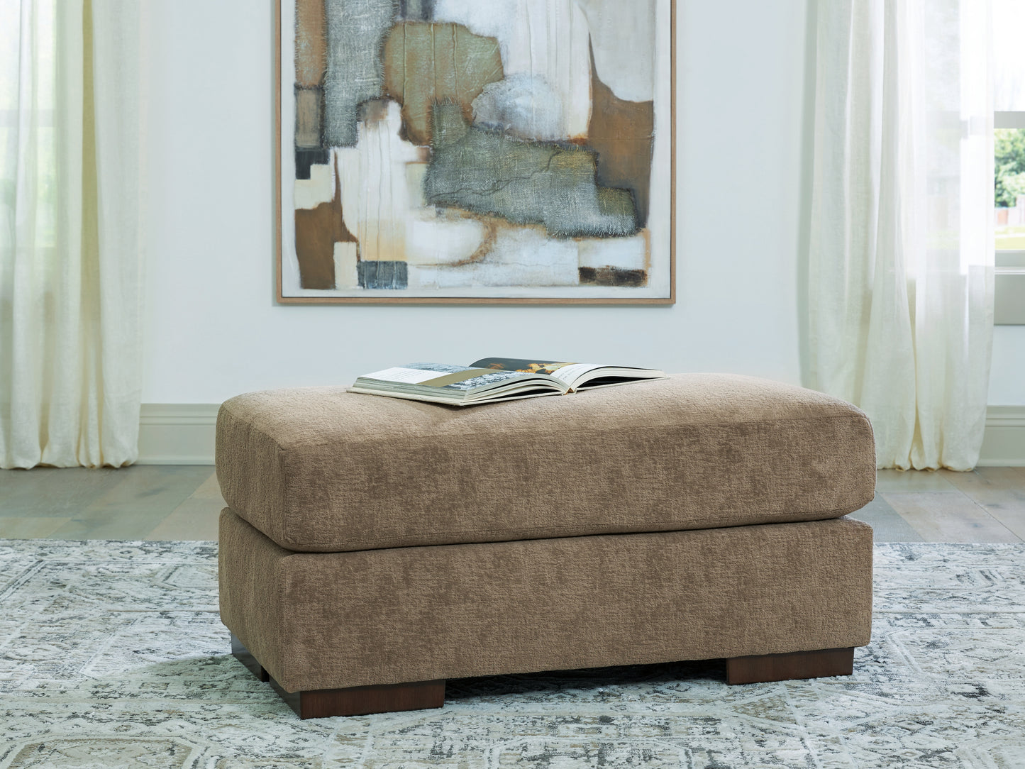 Cape Furniture Outlet - Ashley Furniture - Jayne Park Living Room - Ottoman / Pecan - PC8150514