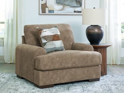 Cape Furniture Outlet - Ashley Furniture - Jayne Park Living Room - Chair and a Half / Pecan - PC8150523